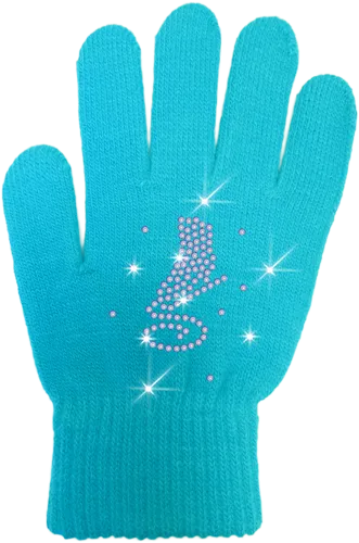 Skating Gloves with Rhinestone Skate