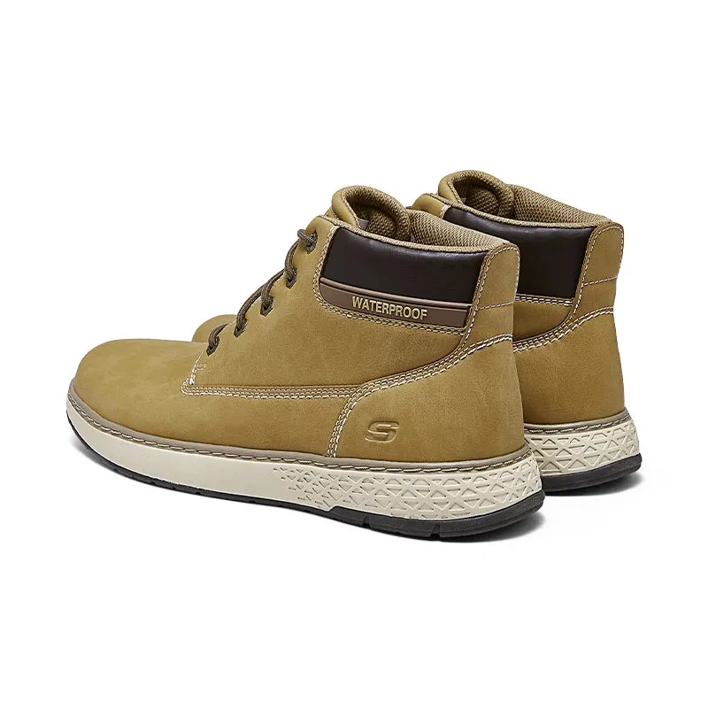 Skechers Men's High-Top Desert Boots, Classic Outdoor Ankle Leather Boots, All-Match Fashion Footwear