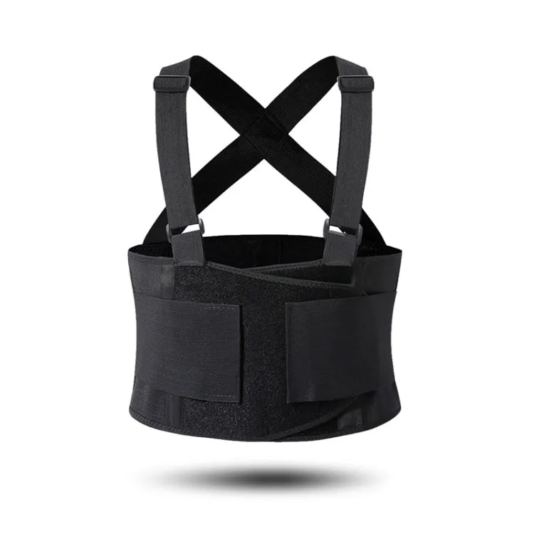 Sports Back Support Belt Waist Pain Protection Belt with Suspender Strap for Heavy Lifting, Size: XXL