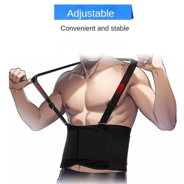 Sports Back Support Belt Waist Pain Protection Belt with Suspender Strap for Heavy Lifting, Size: XXL