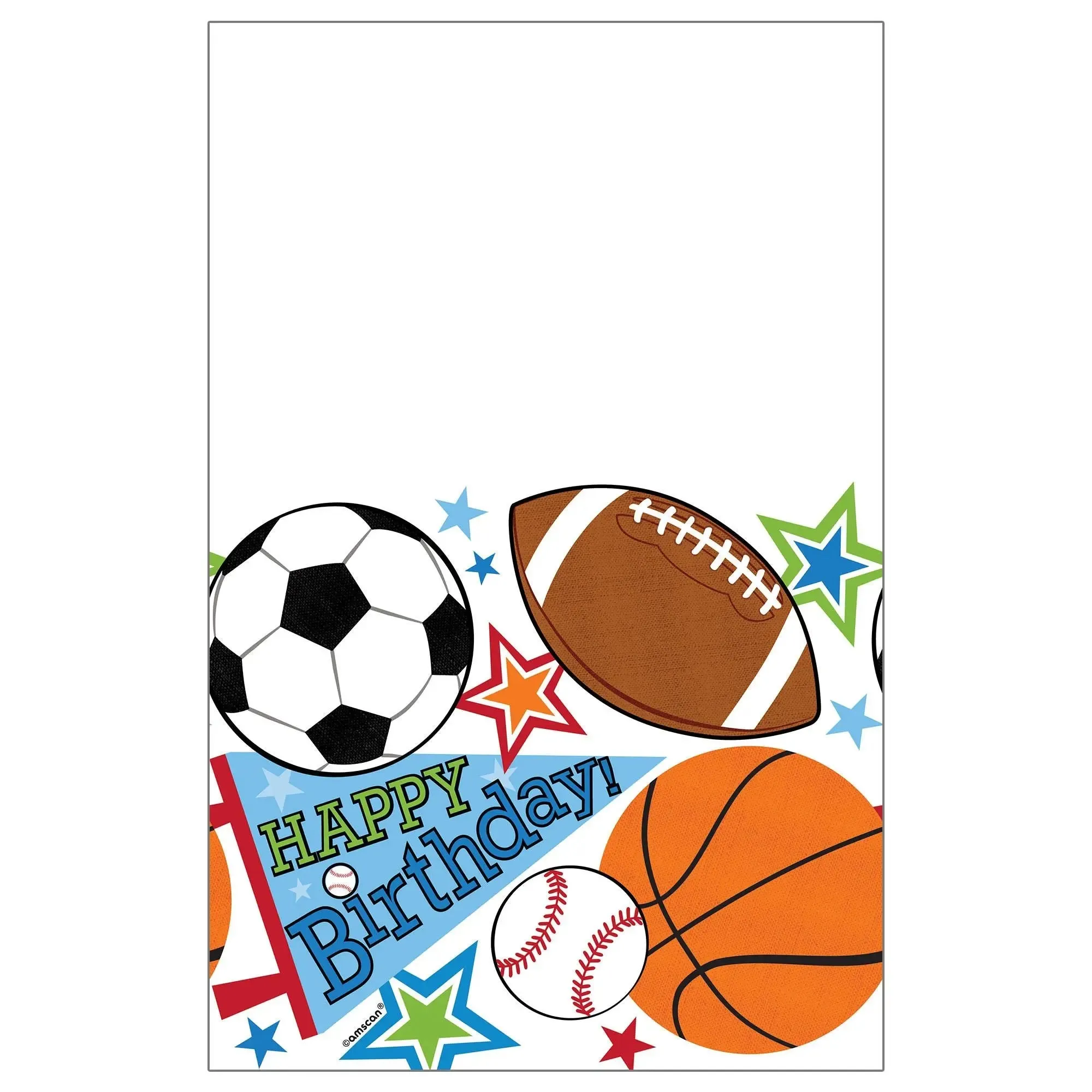 Sports Birthday Table Covers - 1 Each or 18 Table Covers/Case