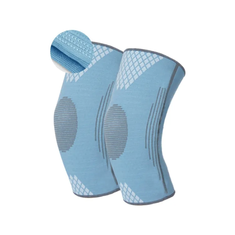 Sports Knee Pads Training Running Knee Thin Protective Cover, Specification: M(Peacock Blue Silicone Non-slip)