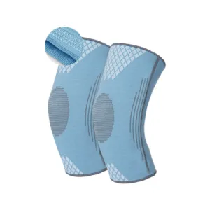 Sports Knee Pads Training Running Knee Thin Protective Cover, Specification: M(Peacock Blue Silicone Non-slip)