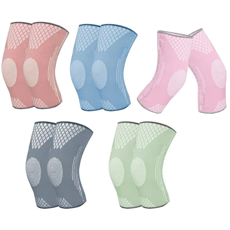 Sports Knee Pads Training Running Knee Thin Protective Cover, Specification: M(Peacock Blue Silicone Non-slip)