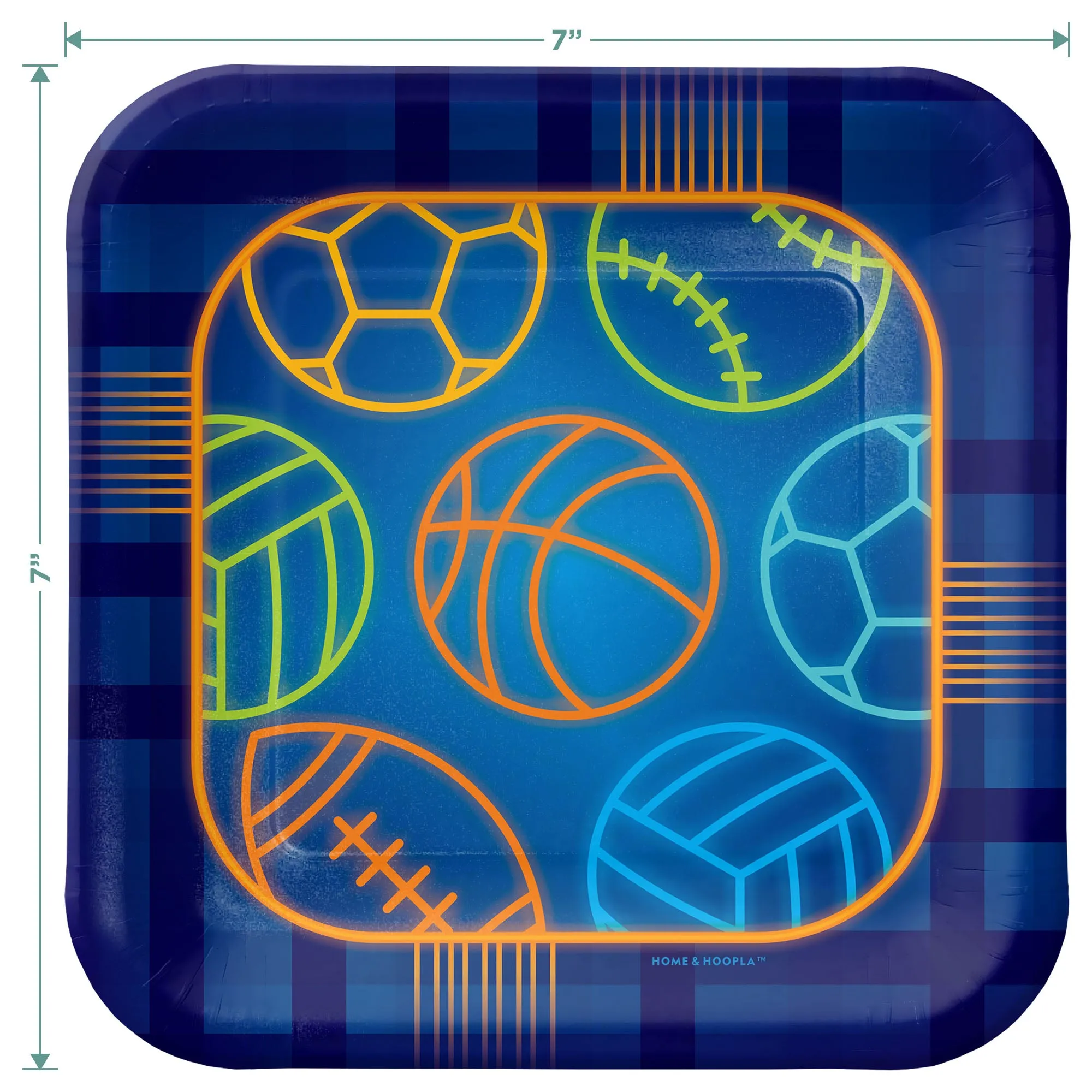 Sports Theme Party - Football, Baseball, Basketball, and Soccer (Mutli Sport Paper Dinner Plates and Luncheon Napkins Football, Baseball, Basketball, Soccer, and Hockey (Serves 16))