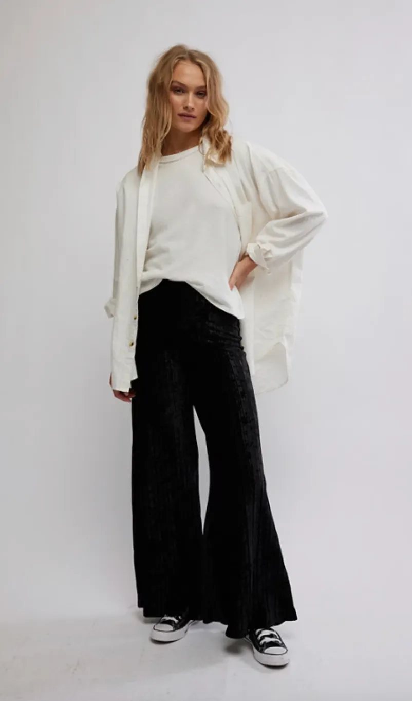 STAR SIGN VELVET PANT Black