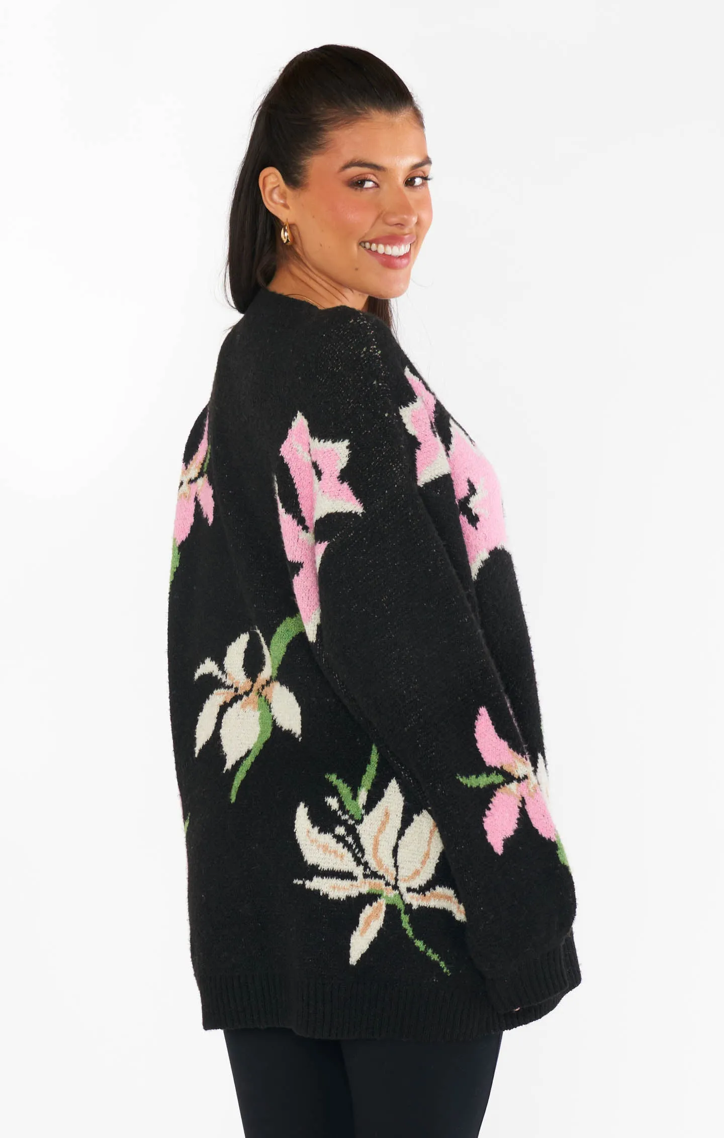 Summit Sweater ~ Dark Floral Knit