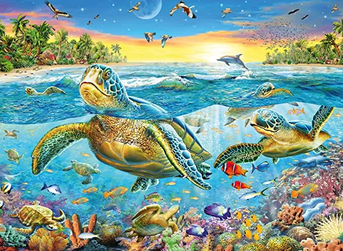 Swim with Sea Turtles 100pc Puzzle