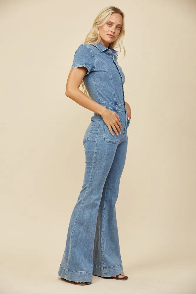 The Star-Studded Vintage Denim Jumpsuit