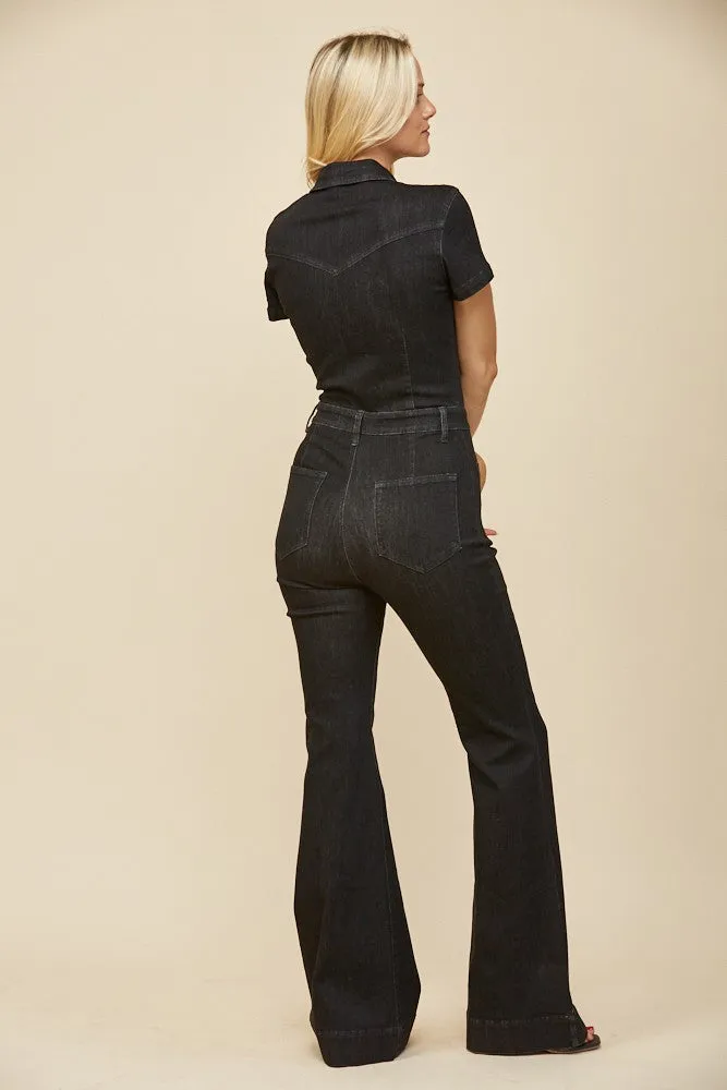 The Star-Studded Vintage Denim Jumpsuit