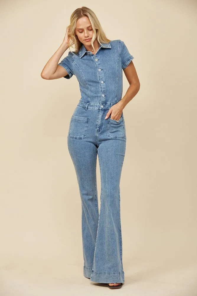 The Star-Studded Vintage Denim Jumpsuit