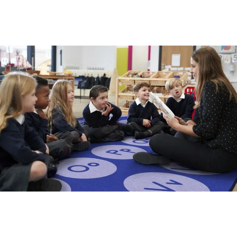 Tone on Tone Alphabet Classroom Rug