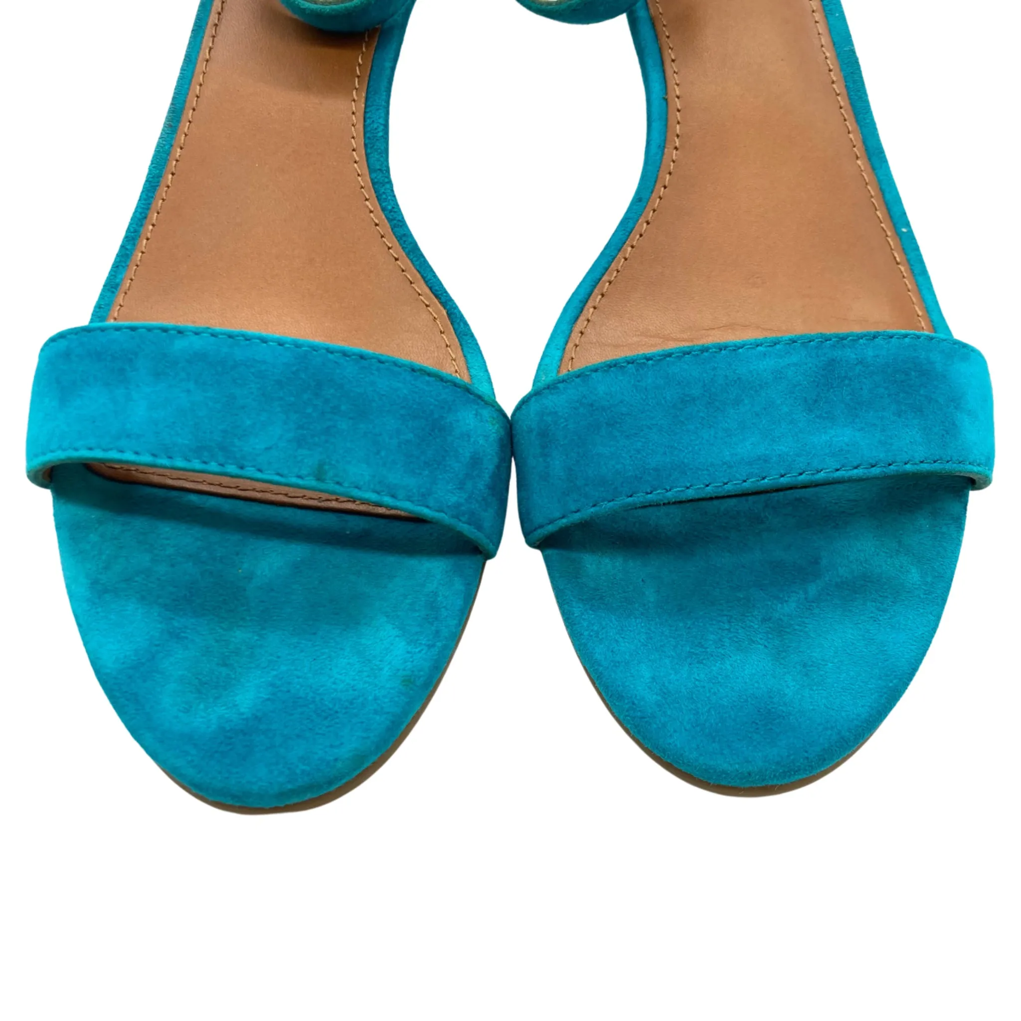 Tory Burch Turquoise Suede Wedge Sandals