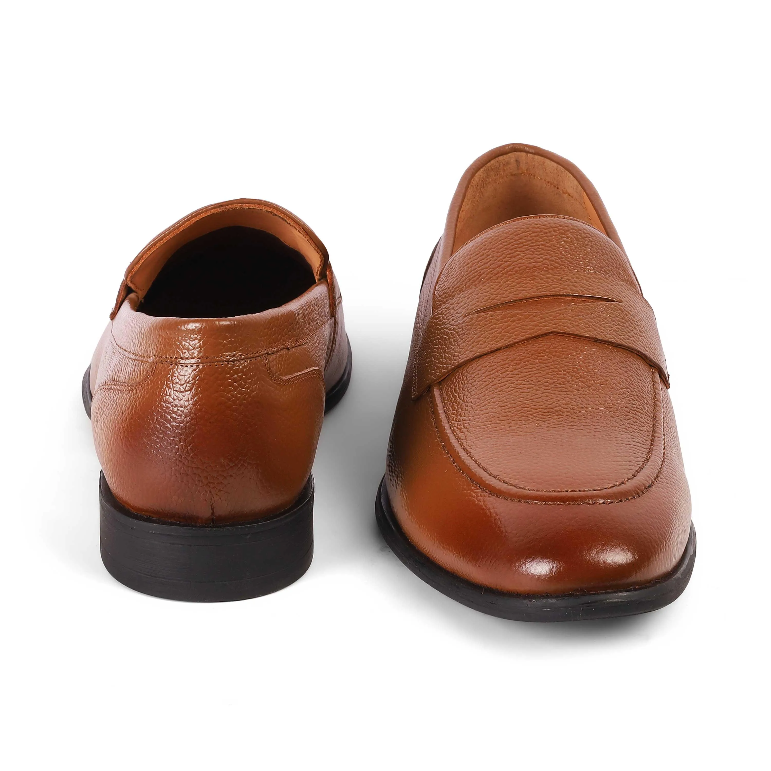 Tresmode Aris Tan Men's Leather Penny Loafers