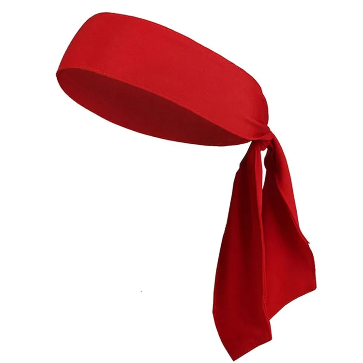 Unisex Sweat Wicking Stretchy Exercise Yoga Gym Bandana Headband Sweatband Head Tie Scarf Wrap, Size: 1.2*0.06m (Red)