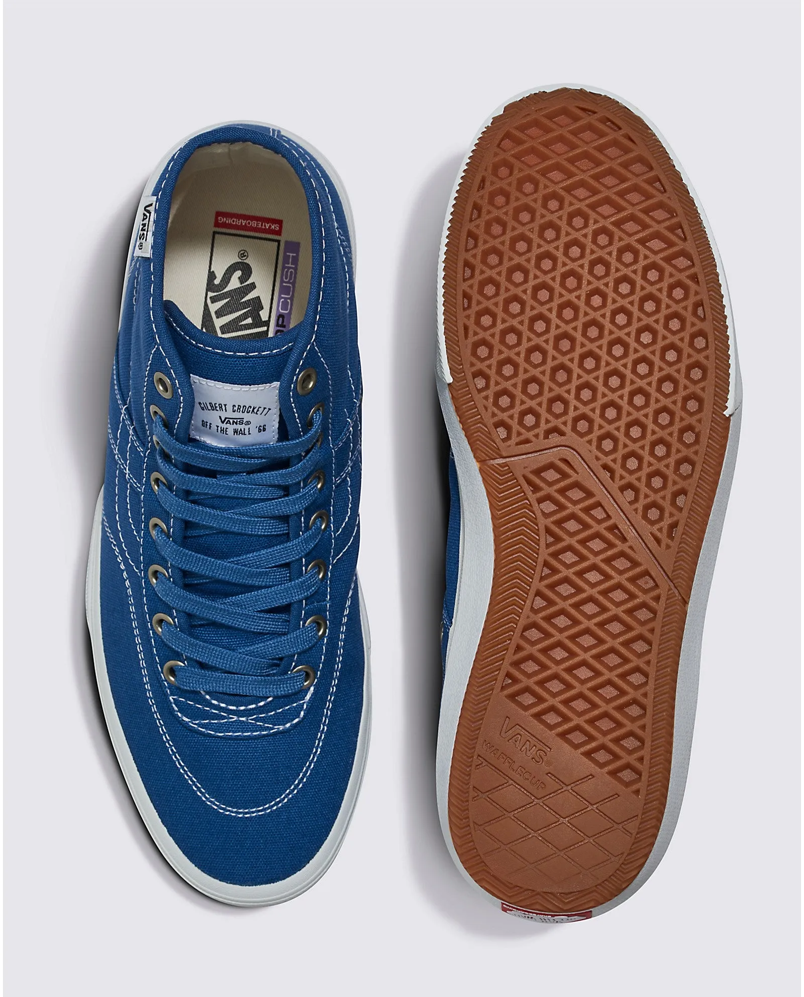 Vans Crockett High Decon Canvas Skateboard Shoe - Blue/White