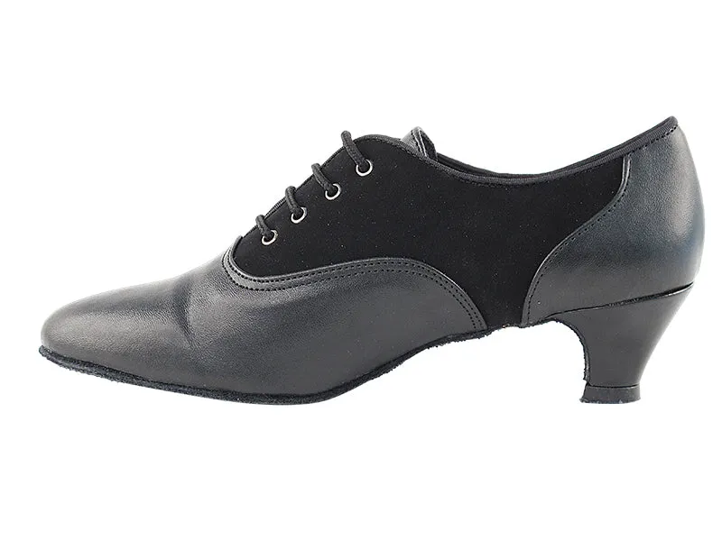 Very Fine Black Nubuck and Black Leather Ladies Practice Dance Shoe 1688 In Stock