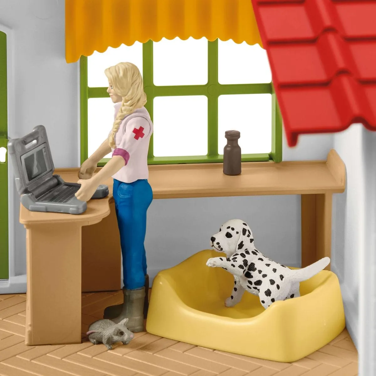 Veterinarian practice with pets