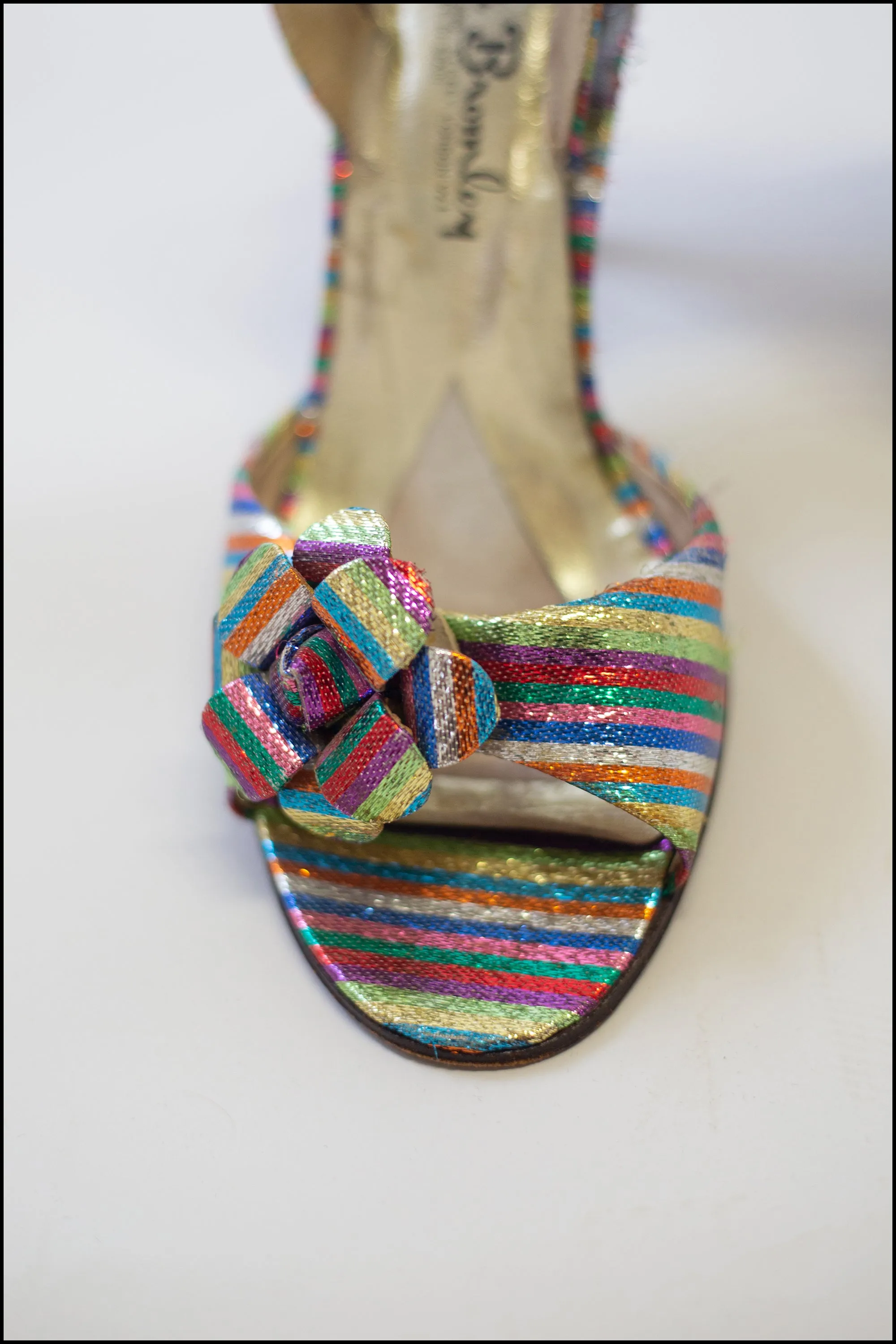 Vintage 1970s Rainbow Disco Sandals Size 5