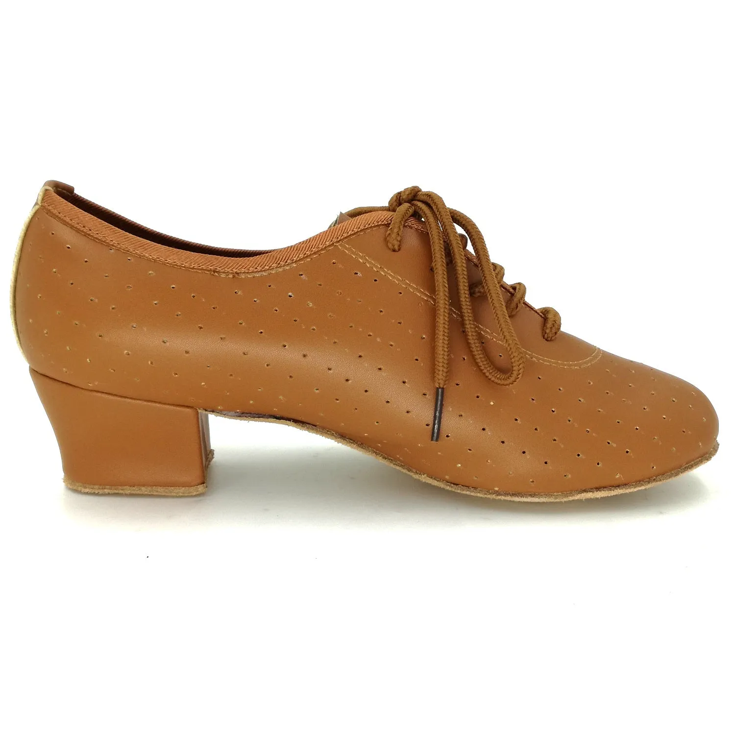 Women Ballroom Dancing Shoes Ladies Tango Latin Practice Dance Shoe Suede Sole Lace-up Closed-toe Brown