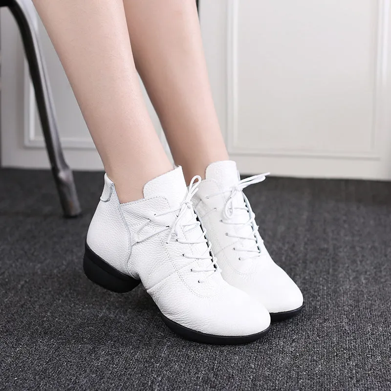 Women's 4cm Training Practice Outdoor Mesh Lace-up Dance Shoes Jazz Dance Shoes