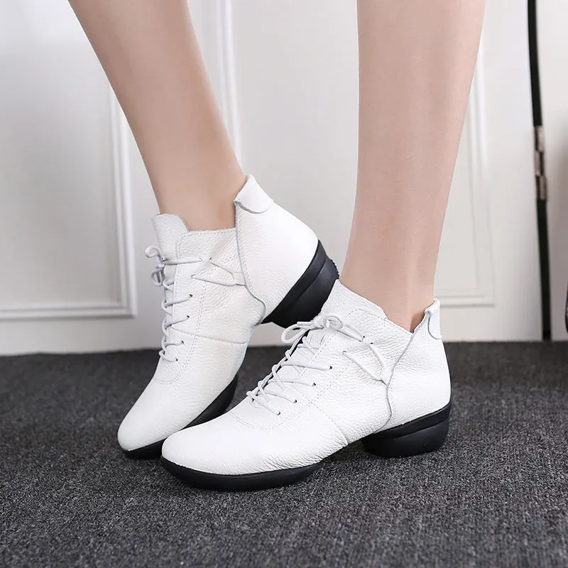 Women's 4cm Training Practice Outdoor Mesh Lace-up Dance Shoes Jazz Dance Shoes