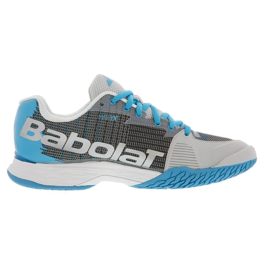 Women's Jet Mach I Silver and Horizon Blue Tennis Shoes