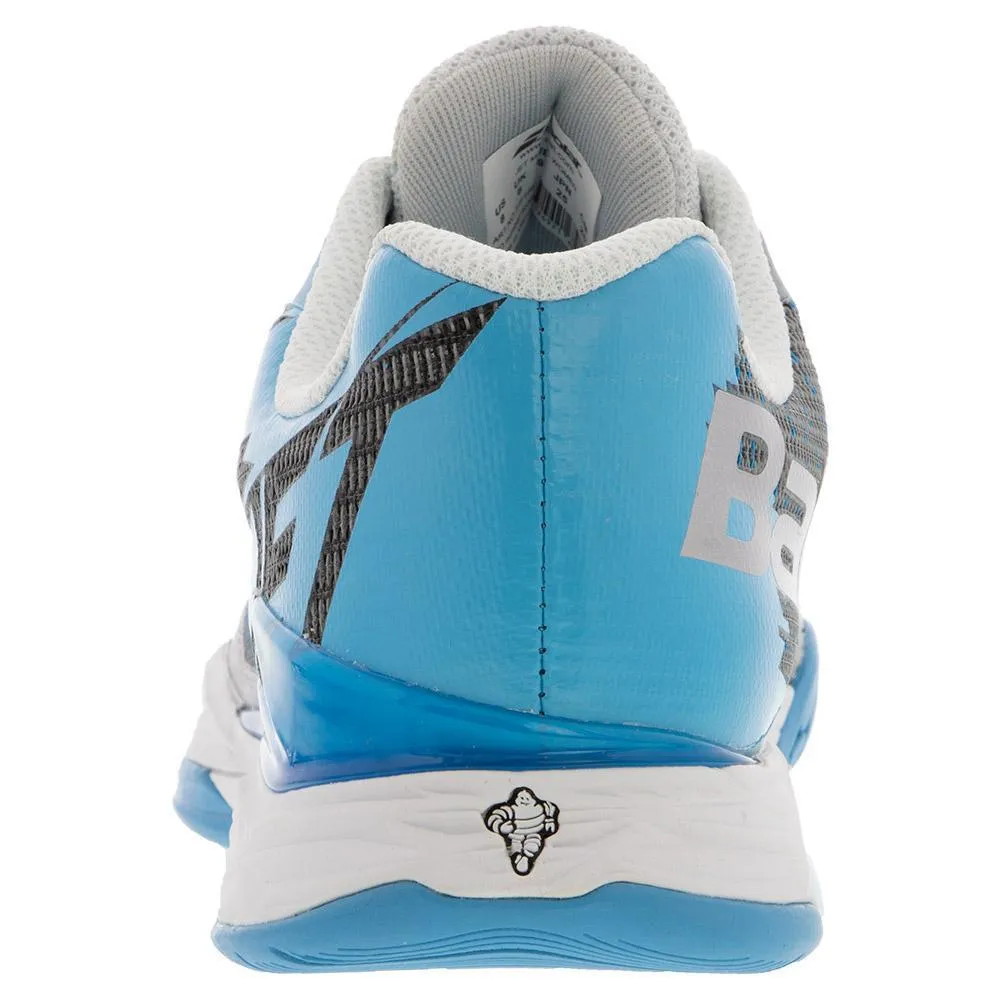 Women's Jet Mach I Silver and Horizon Blue Tennis Shoes