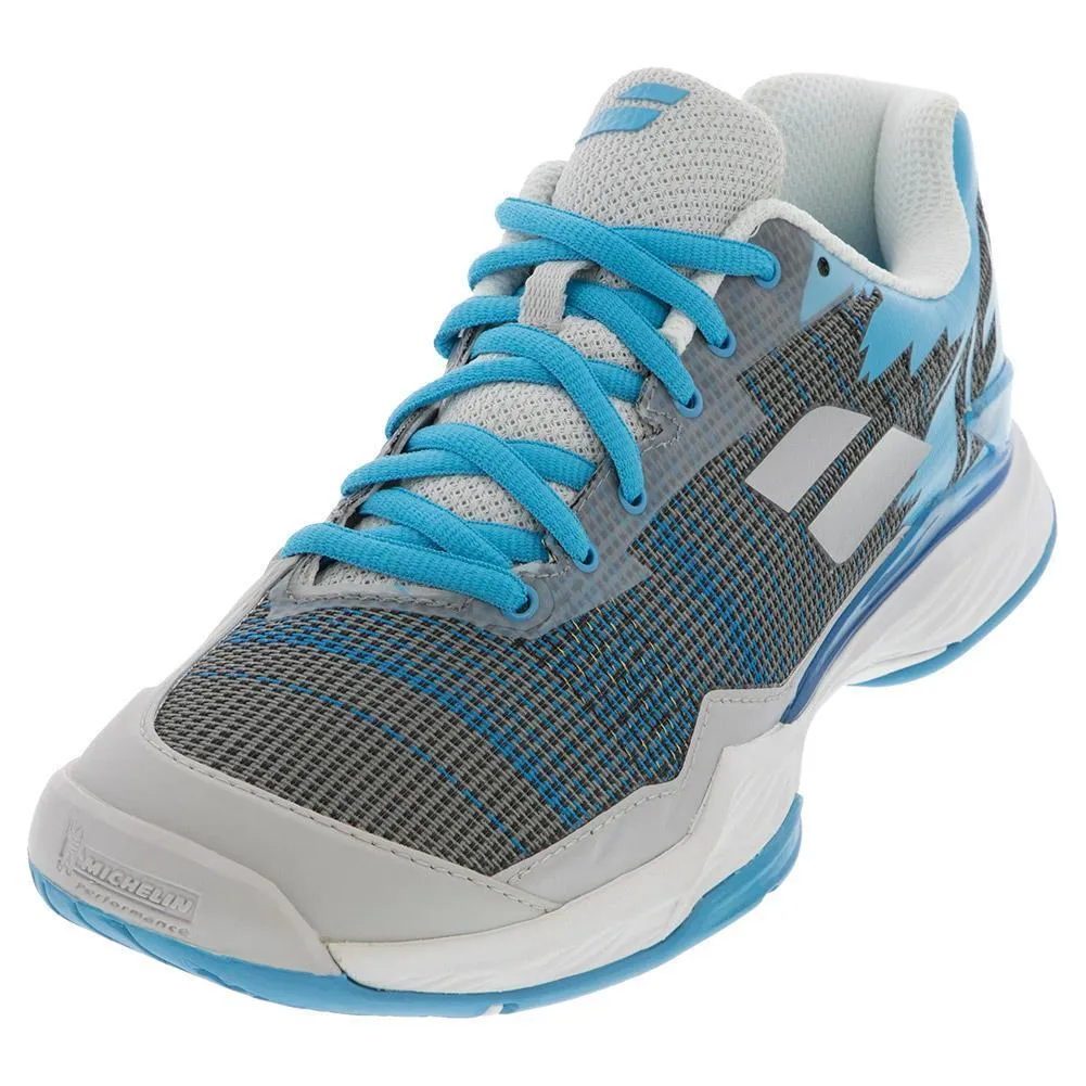 Women's Jet Mach I Silver and Horizon Blue Tennis Shoes