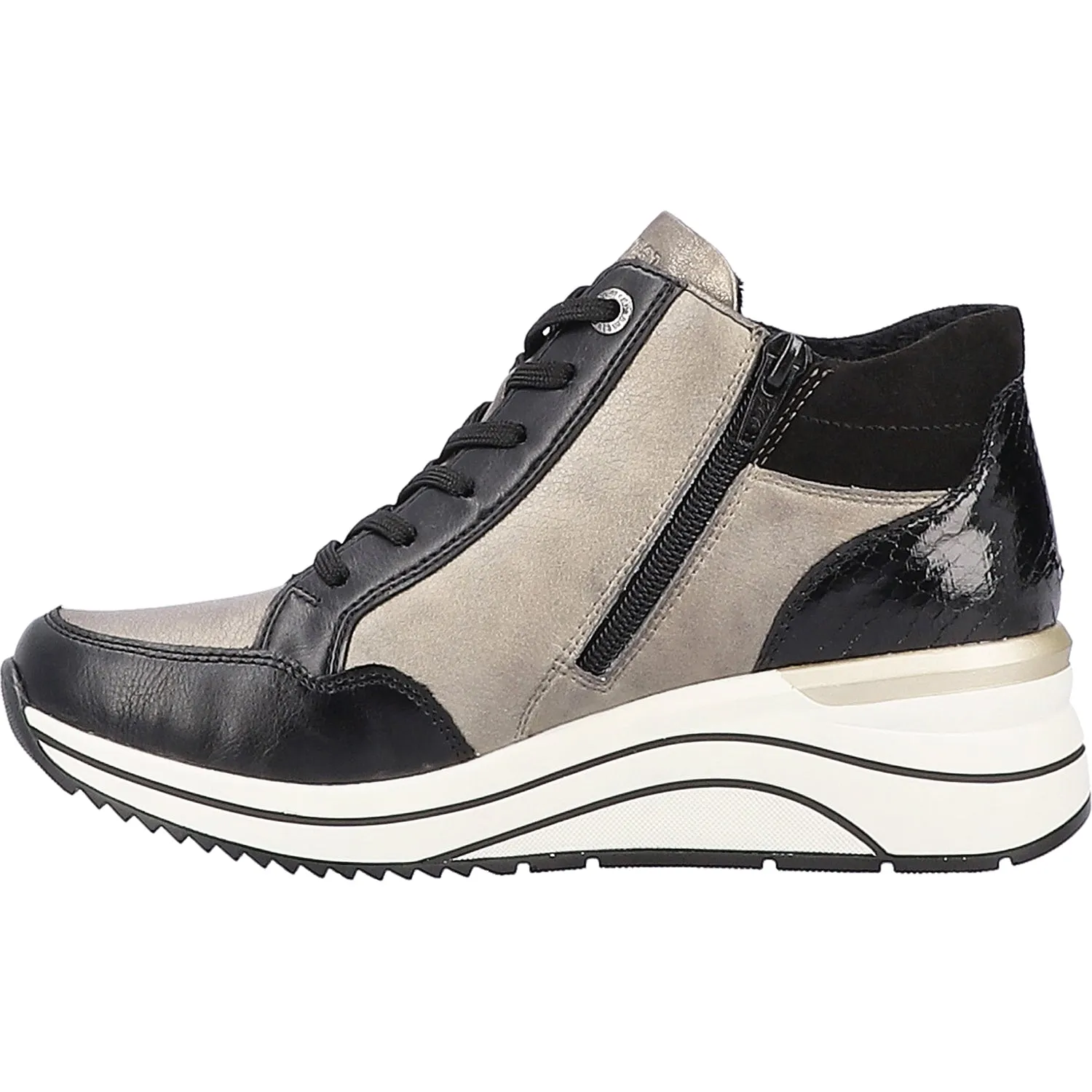 Women's Remonte D0T70-01 Eleni 70 Black/Dirty Silver Leather