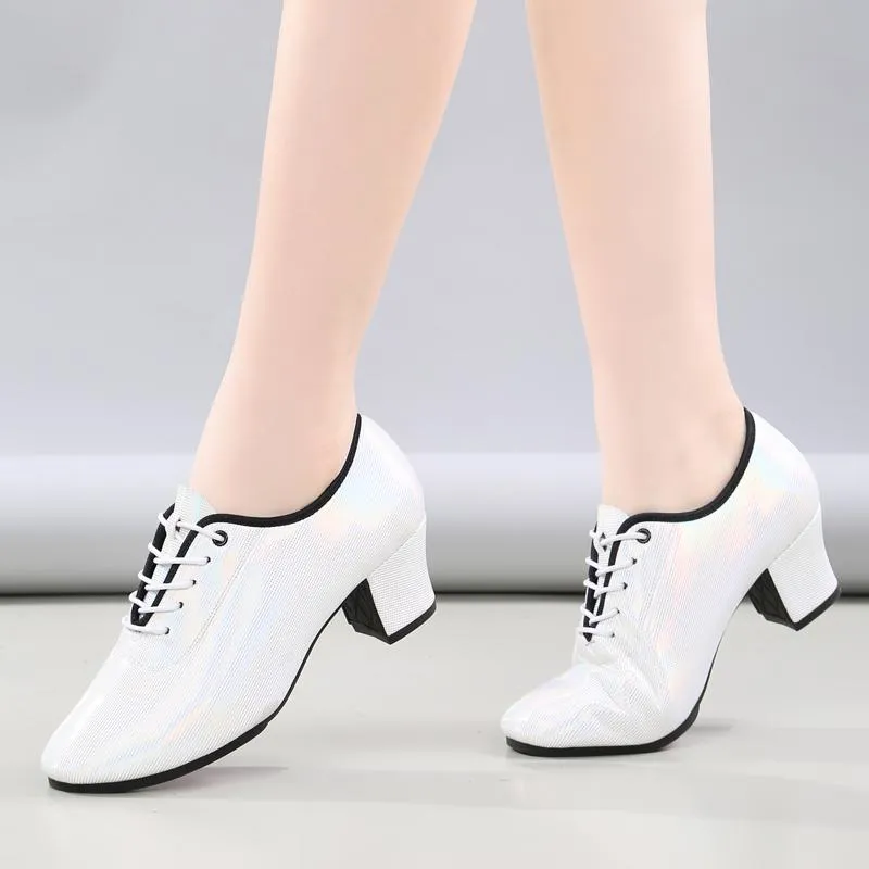 Women's Rubber soles Real Leather Customized Heel Teaching & Practice Shoes Ballroom Dance Shoes