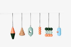 Wooden Ornament Set Designed by Pat Kim