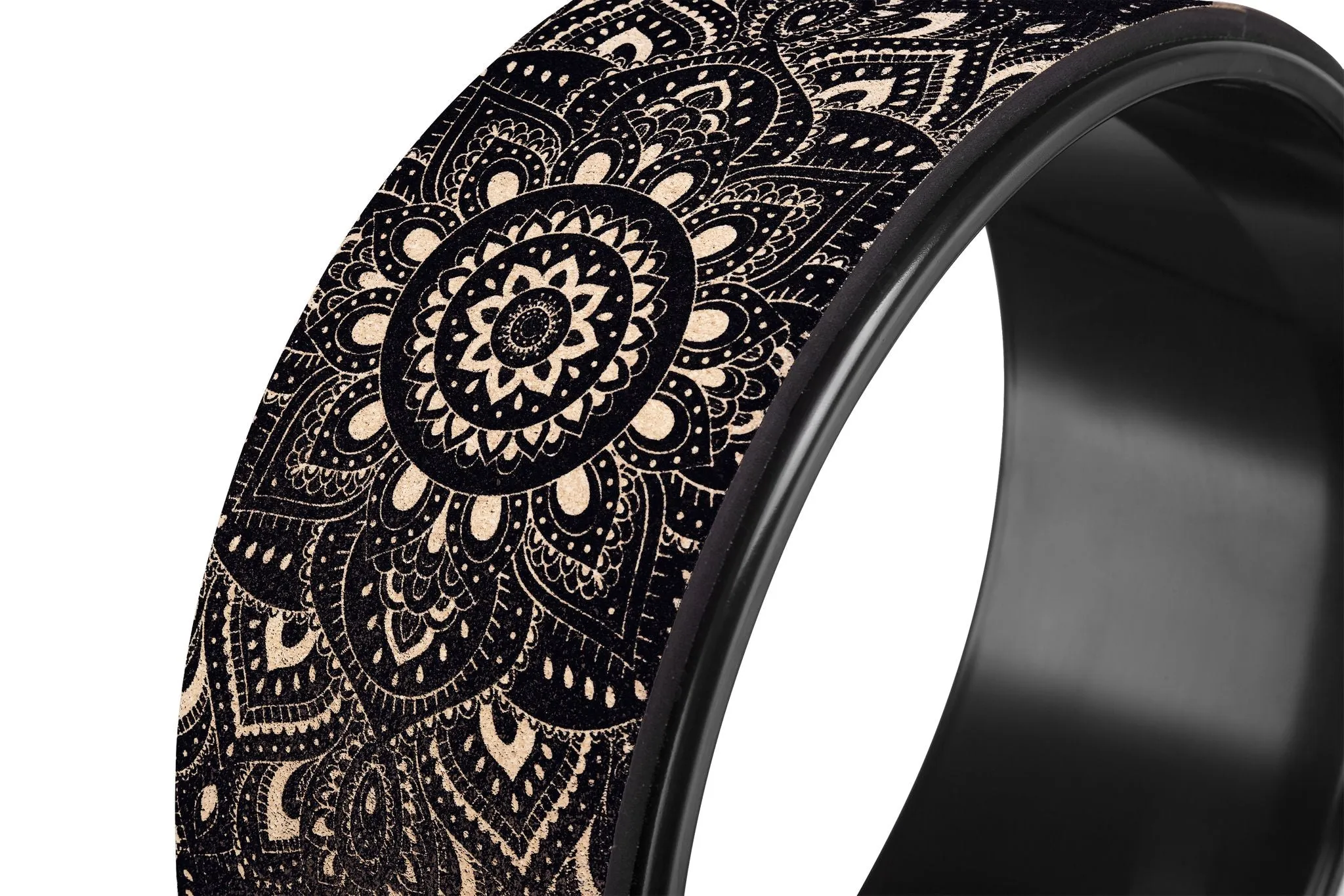 Yoga Wheel Cork Mandala Black