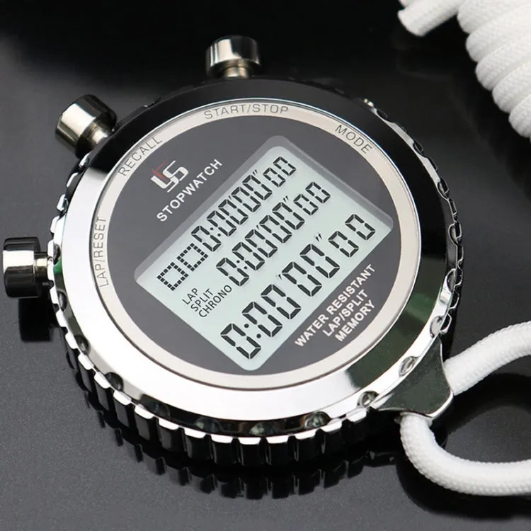 YS Metal Stopwatch 3 Rows Display Running Training Electronic Timers, Style: YS-5120 120 Memories