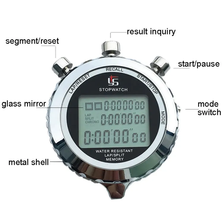 YS Metal Stopwatch 3 Rows Display Running Training Electronic Timers, Style: YS-5120 120 Memories