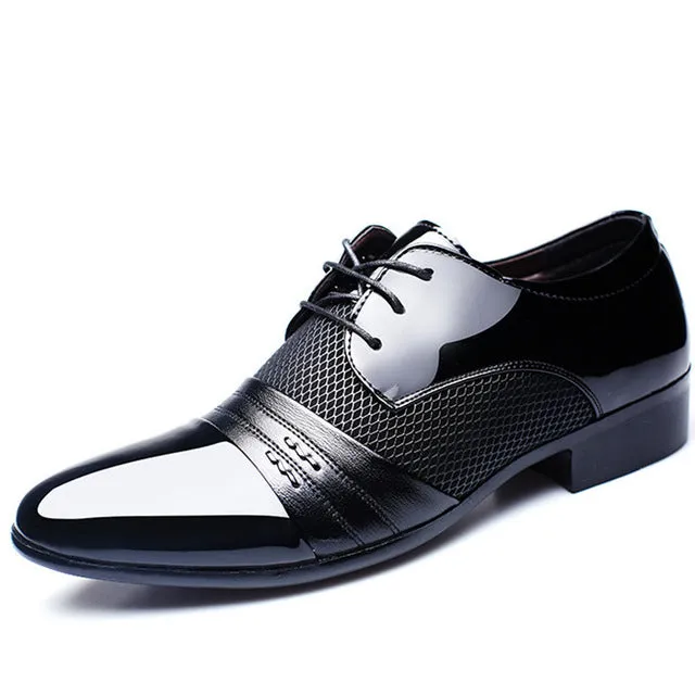 ZXQ Men Dress Shoes Plus Size 38-47 Men Business Flat Shoes Black Brown Breathable Low Top Men Formal Office Shoes